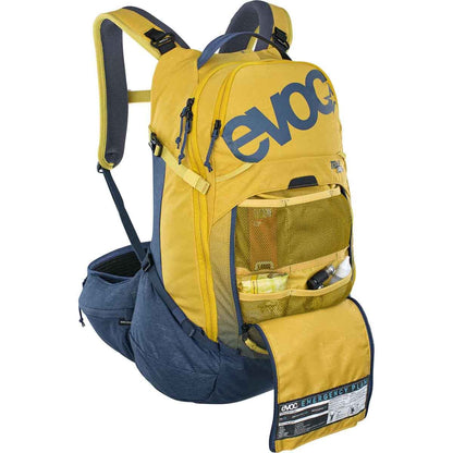 Plecak z ochraniaczem pleców EVOC TRAIL PRO 26L Żółty/Niebieski