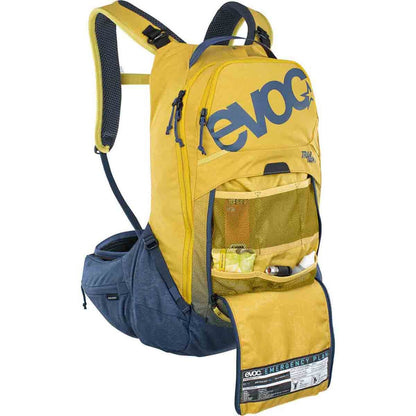 EVOC TRAIL PRO 16L Backpack with Back Protector Yellow/Blue