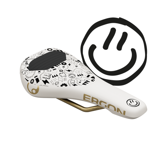 Sjedalo ERGON SM Downhill Comp Vali Höll Edition, bijelo, sa šinama CrMo