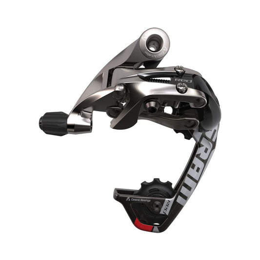 SRAM RED 10-speed medium-cage rear derailleur – product view on a white background