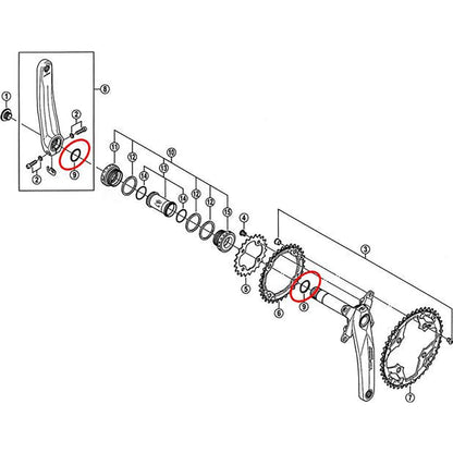 Kurbellagerdichtung für SHIMANO Tretlager