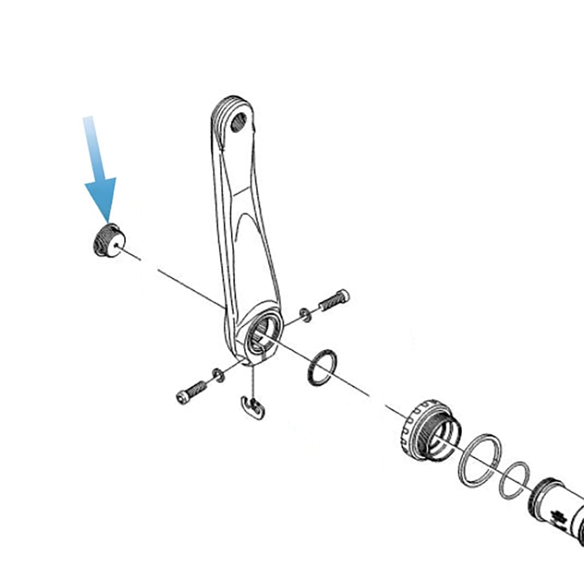 Kurbelmutter links SHIMANO FC-M582 DEORE / SLX / XT