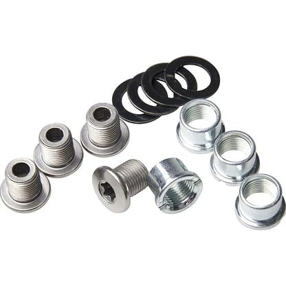 Sats med 4 Skruvar och Brickor M8x8,5 mm för Vevlager SHIMANO ZEE FC-M640