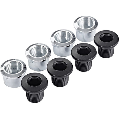 4 ruuvin ja mutterin kiinnityspaketti ulkoiselle ketjupyörälle kolmoispolkimeen SHIMANO DEORE FC-M6000 #Y1WC98050 Musta