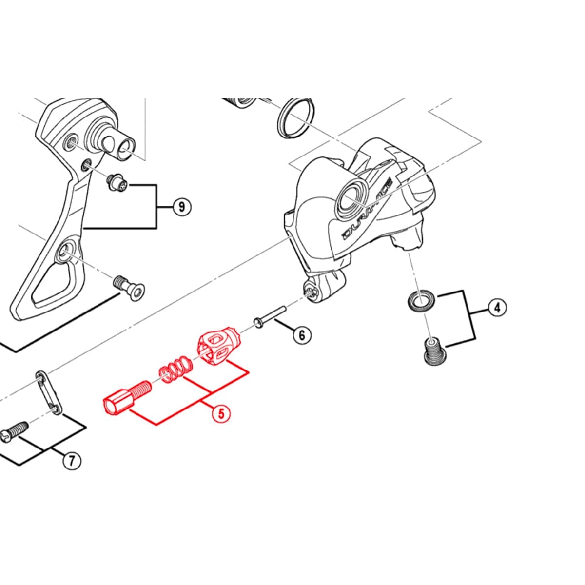 Kit de ajuste de tensión de cable para desviador SHIMANO DURA-ACE RD-9000