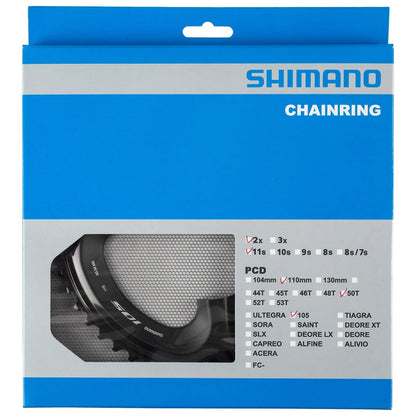 Prato Exterior 11V SHIMANO 105 R7000 110 mm Preto