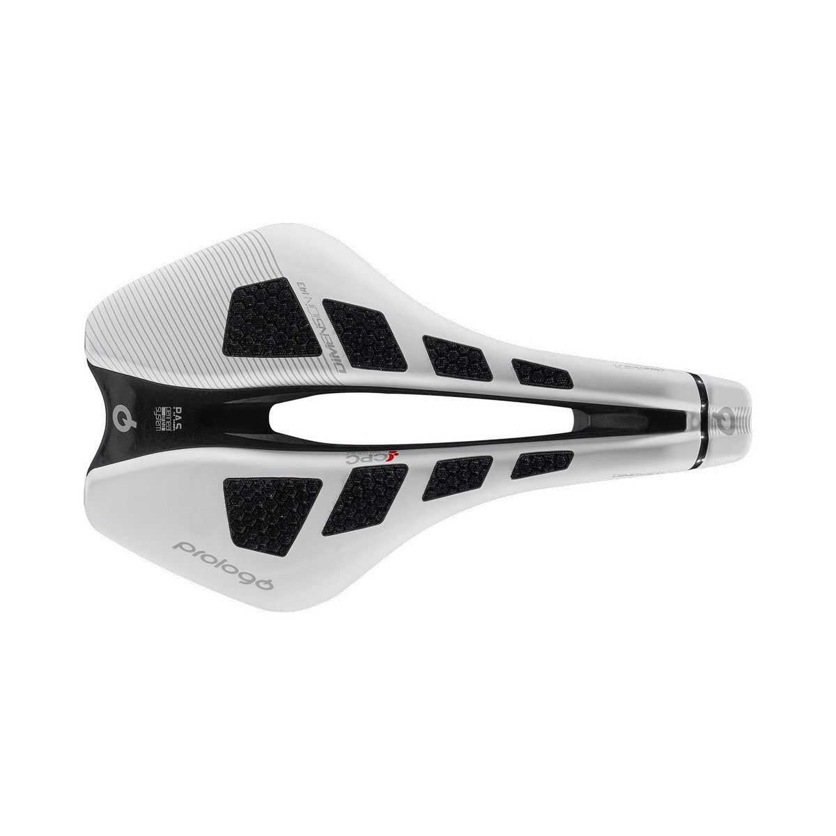 Sadel PROLOGO DIMENSION CPC Tirox skenor bredd 143mm Vit