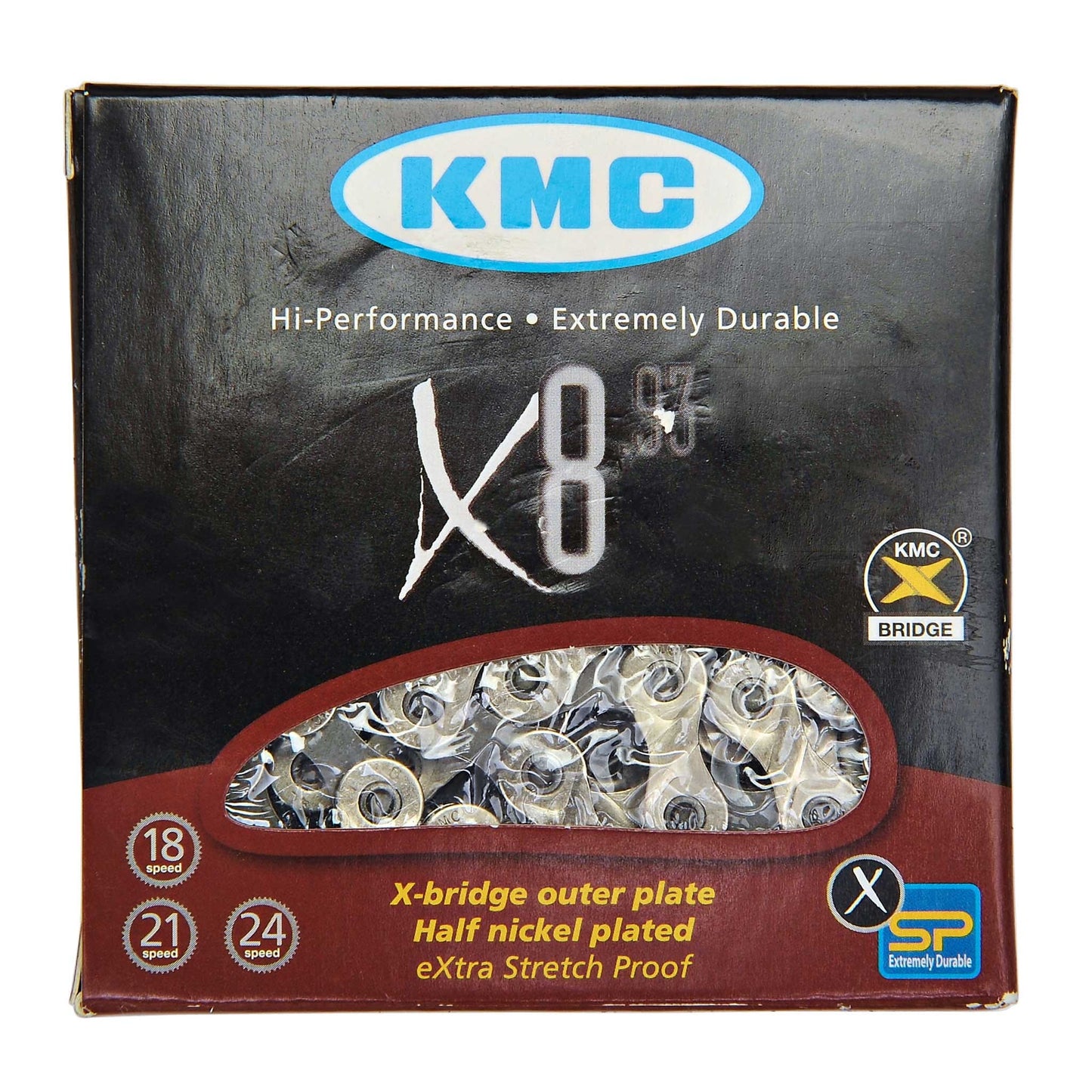 Kette 6/7/8V KMC X8 Silber/Grau