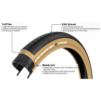 Opona PANARACER GRAVELKING SEMISLICK TLC Tubeless Ready Beżowy