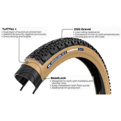Opona PANARACER GRAVELKING X1+ TLC 700c Tubeless Ready Brązowa
