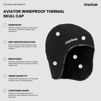 Шапка GRIPGRAB AVIATOR DEEPWINTER черна