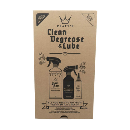 Vedligeholdelssessæt PEATY'S WASH DEGREASE LUBRICATE STARTER PACK