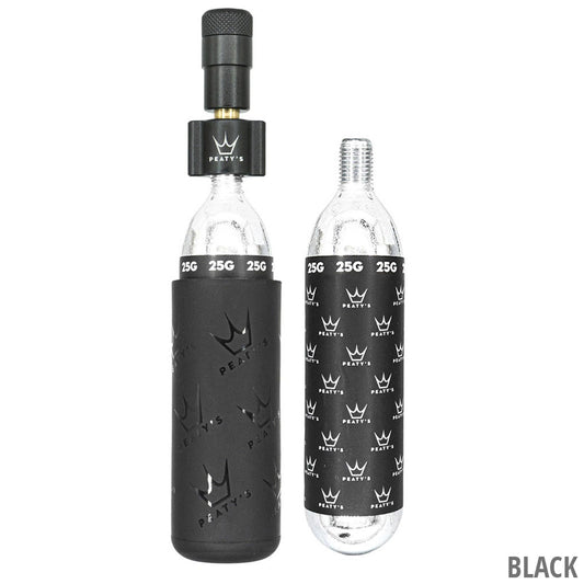 Percuteur CO2 PEATY'S HOLESHOT MTB + 2 Cartouches CO2 Filetée 25 g Noir