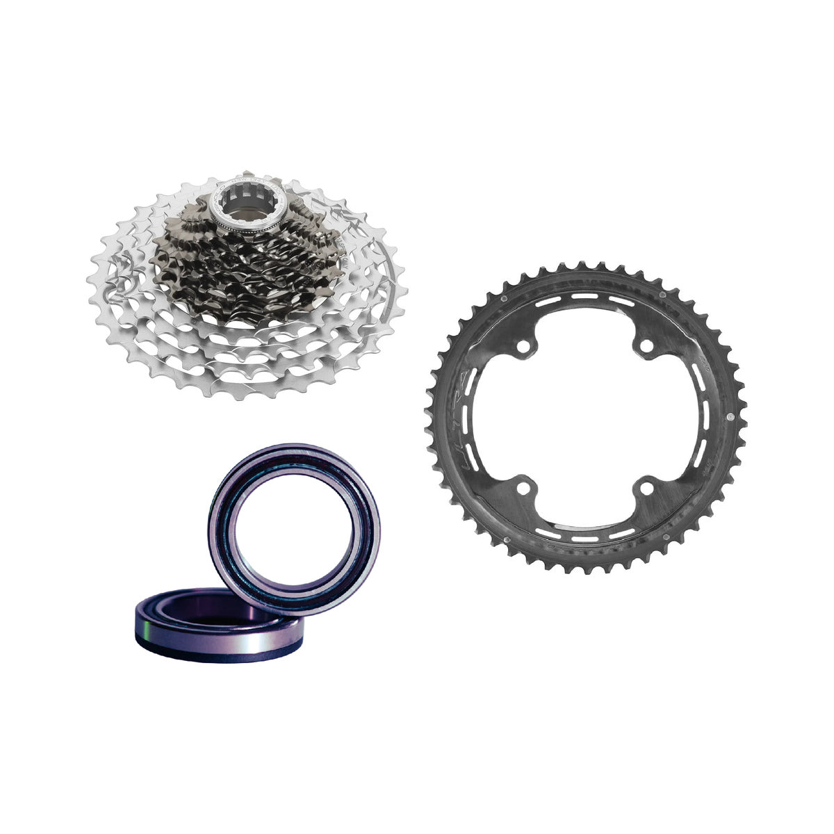 Kit Cassette Titane / Plateau Carbone / Roulements Céramiques USB CAMPAGNOLO ULTRA – photo principale sur fond blanc