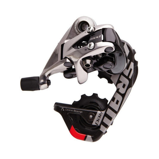 SRAM RED Aero Glide 10-speed short-cage rear derailleur – product view on a white background