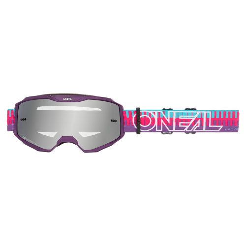 Máscara O'NEAL B-10 STRIPED Junior Rosa Pantalla Espejo Plata