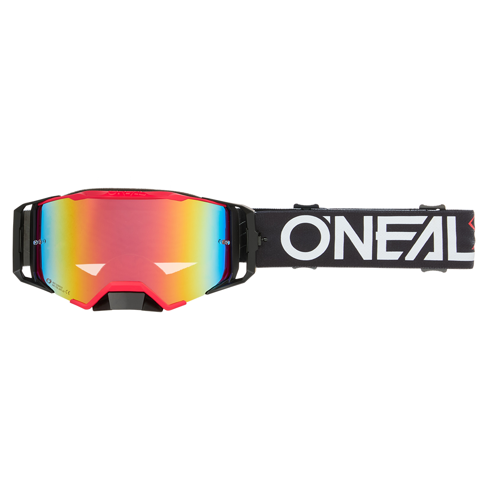 Masque O'NEAL B-33 HEXA Noir/Rouge Écran Radium Rouge