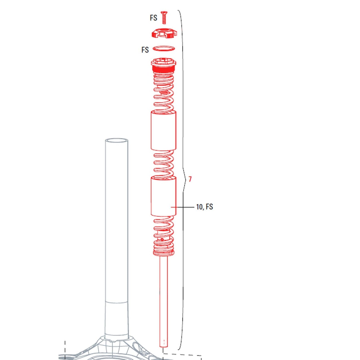 Molla elicoidale per forcelle ROCKSHOX XC30 26" 100 mm Tipo A1-A3/ 30 Argento A1-A2