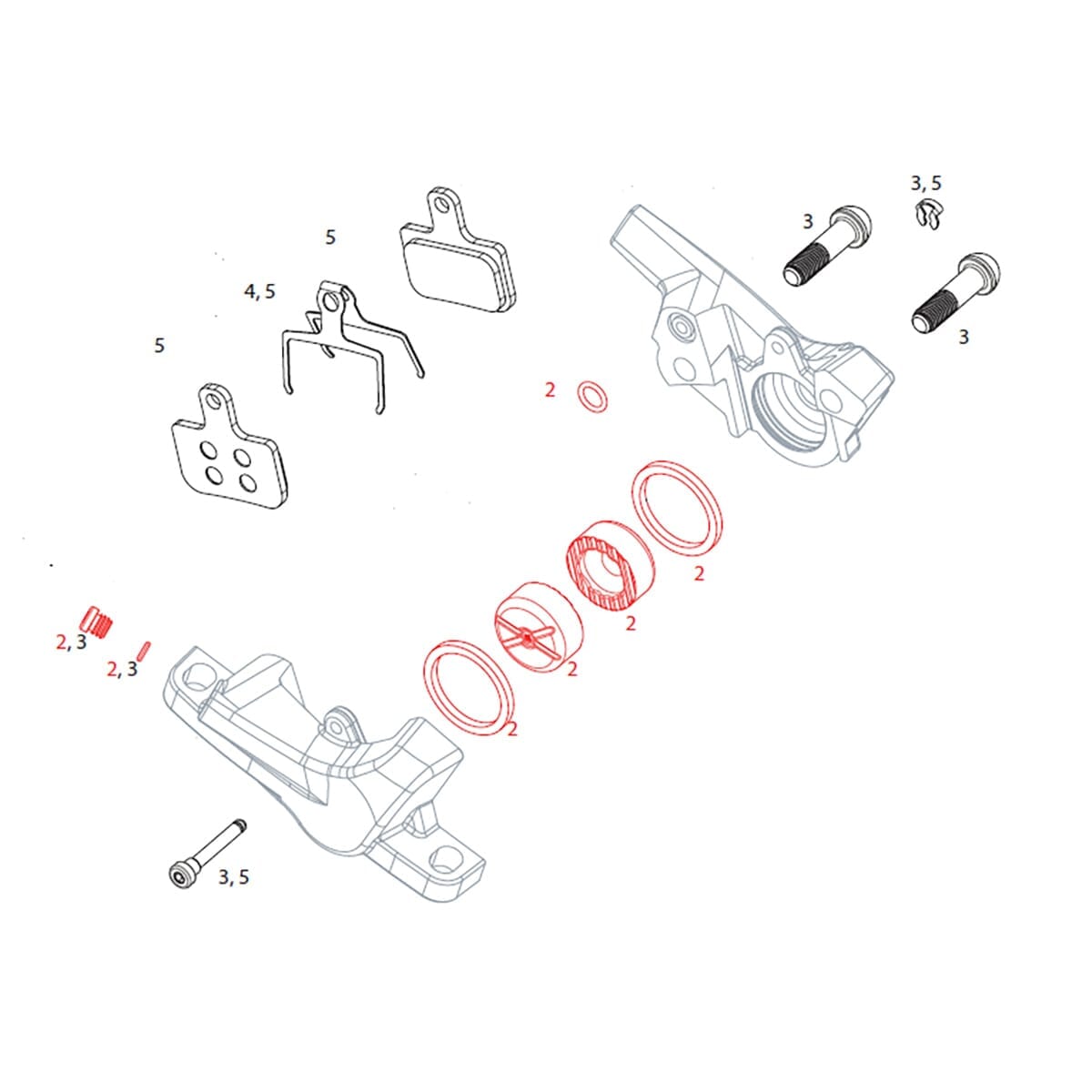 SRAM LEVEL piston and caliper gasket kit #11.5018.020.003