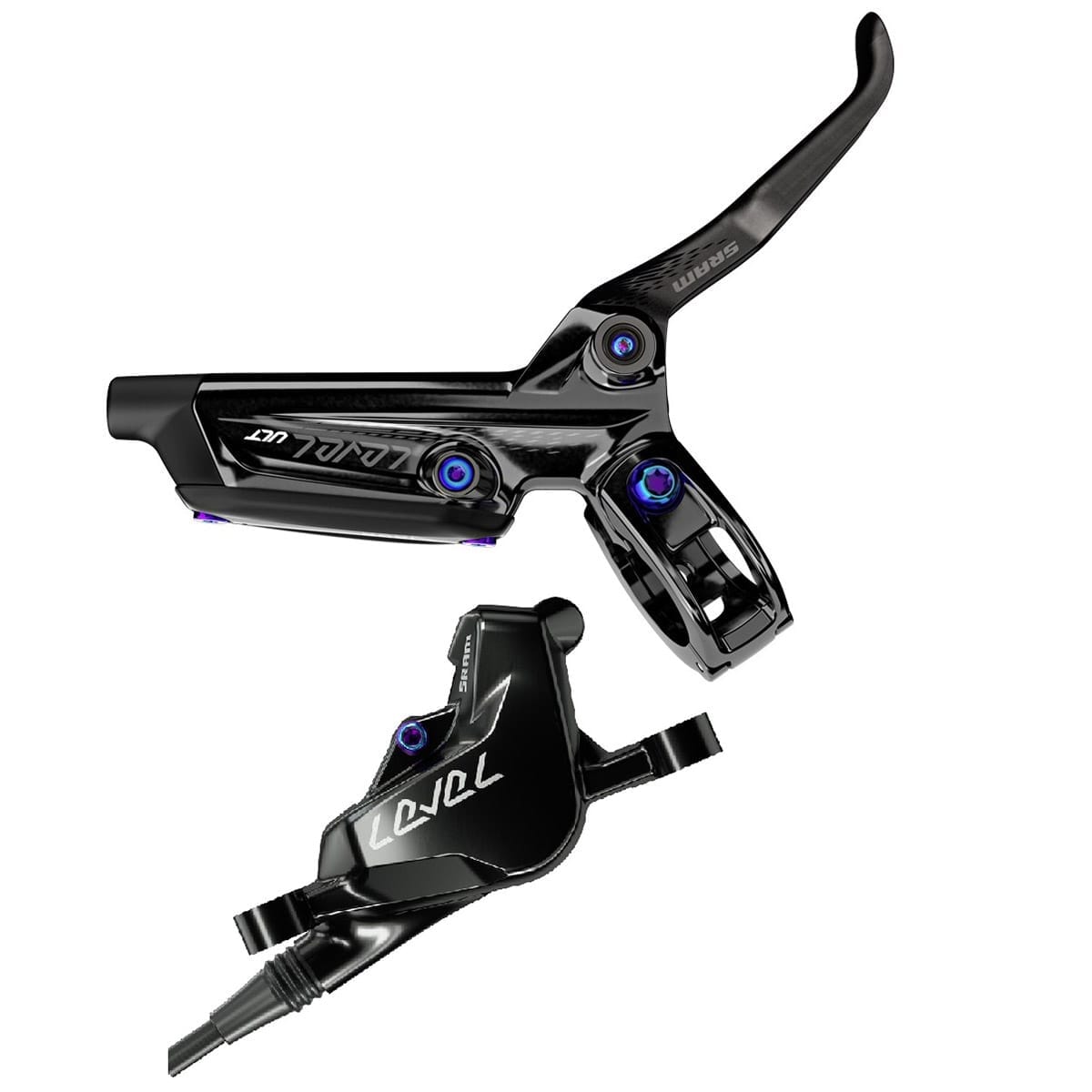 SRAM LEVEL ULTIMATE Front Brake with Organic Pads (No Disc) Black / Rainbow