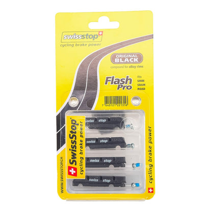Kit 4 Patins SWISS STOP FLASH Preto Alumínio