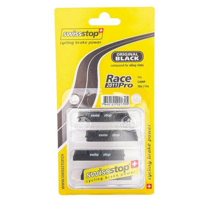 Kit 4 Patins SWISS STOP CAMPAGNOLO RACE PRO Preto Alumínio