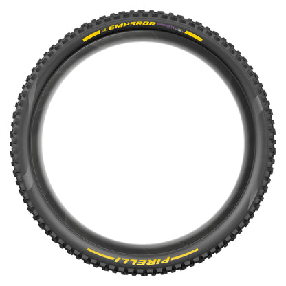 Opona PIRELLI SCORPION EMPEROR 29x2.40 Supersoft DH+Wall Tubeless Ready, zwijana, czarno-żółta Team Edition