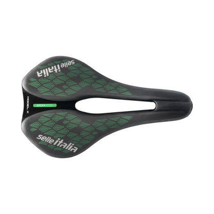 Sattel SELLE ITALIA MODEL X GREEN SUPERFLOW LEAF L Schienen Fec Grün/Schwarz