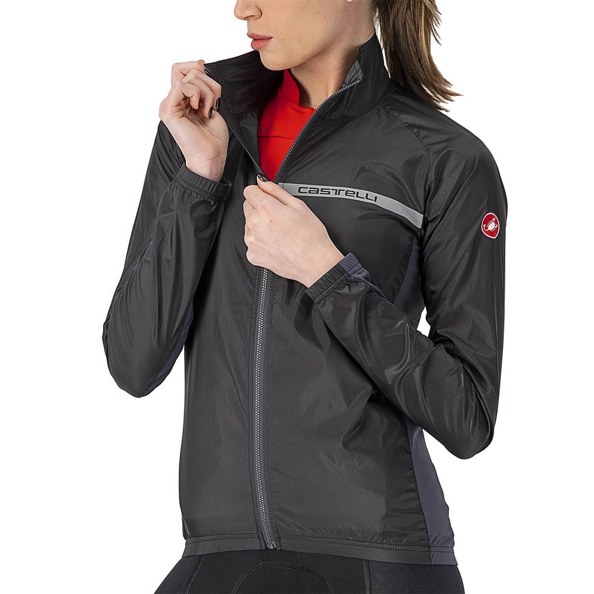 CASTELLI SQUADRA STRETCH Bunda dámská černá/šedá