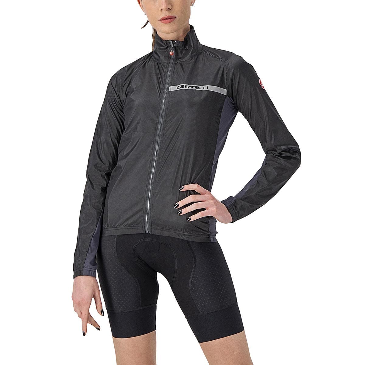 CASTELLI SQUADRA STRETCH Bunda dámská černá/šedá