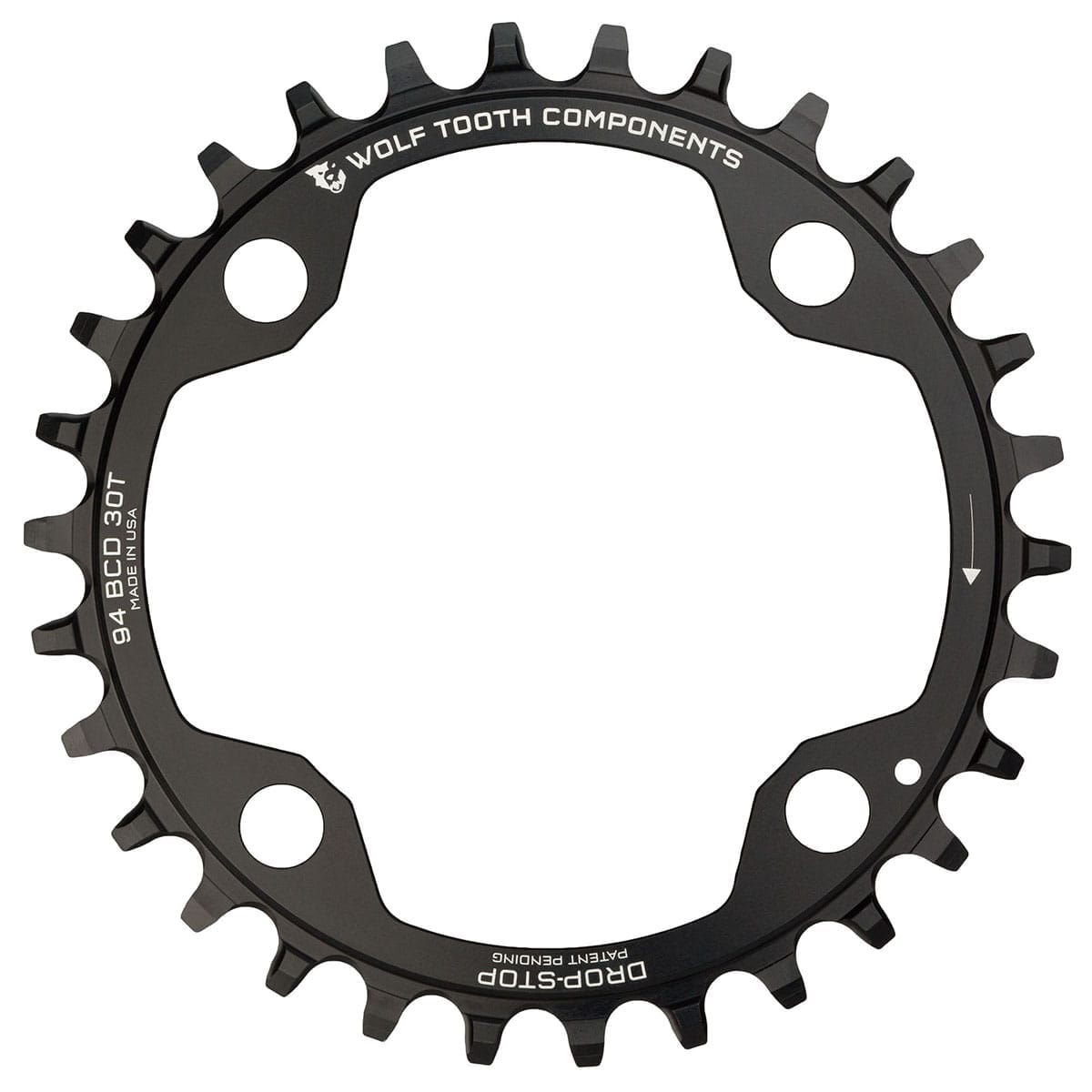 WOLF TOOTH 94 BCD 10/11V Sram X01/X1/GX/NX 4 otvory 94 mm černý řetězový kroužek