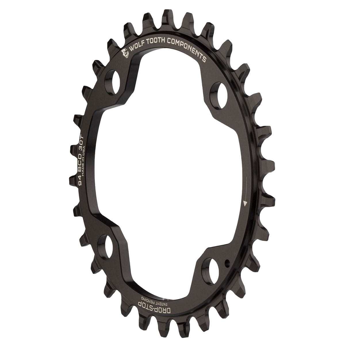 WOLF TOOTH 94 BCD 10/11V Sram X01/X1/GX/NX 4 otvory 94 mm černý řetězový kroužek