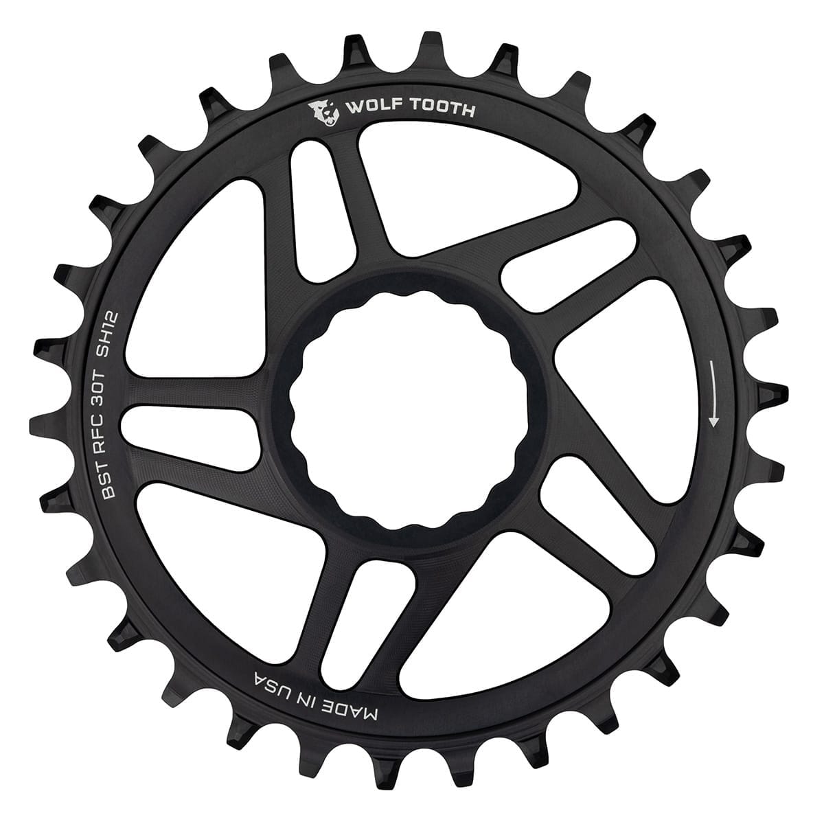 Ingranaggio WOLF TOOTH BOOST 12V Raceface CINCH Shimano Direct Mount Offset 3mm Black Mono