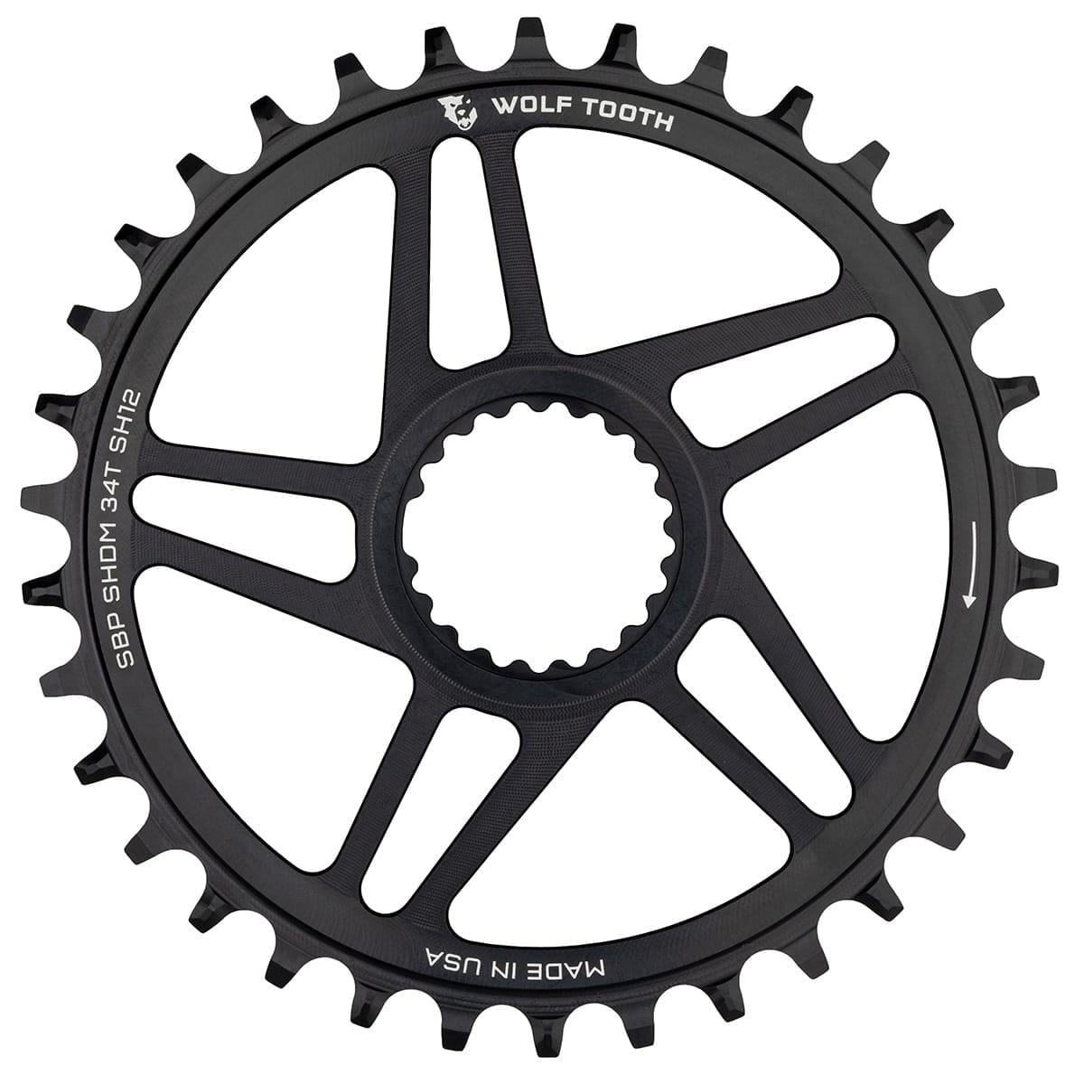WOLF TOOTH BOOST 12V Shimano Direct Mount Offset 3mm Black Mono chainring