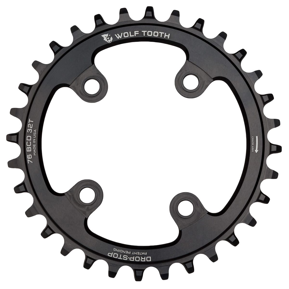 WOLF TOOTH 76 BCD 10/11/12V Sram XX1/Specialized STOUT 4-Hole 76mm Preto Corrente