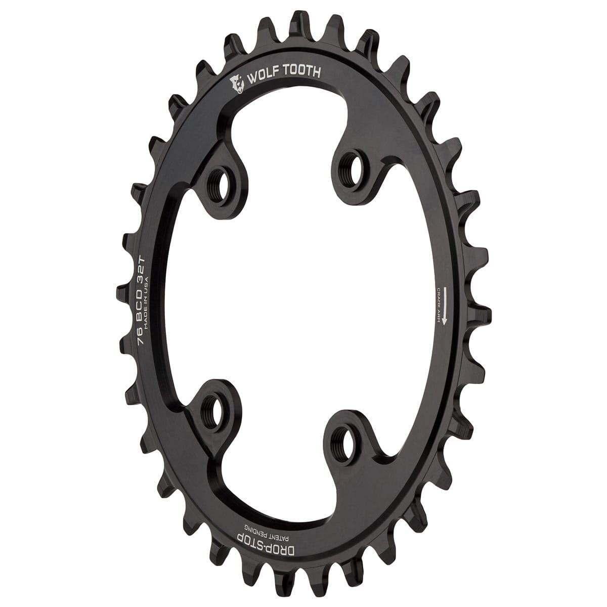 WOLF TOOTH 76 BCD 10/11/12V Sram XX1/Specialized STOUT 4-Hole 76mm Preto Corrente