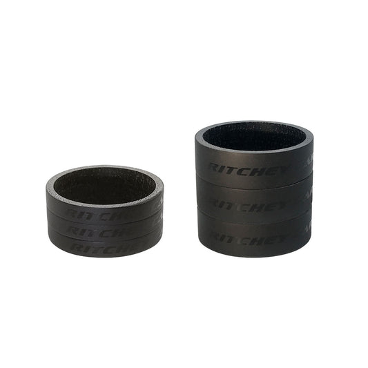 Juego de espaciadores de dirección RITCHEY WCS CARBON 1"1/8 de carbono UD mate 3x5 mm + 3x10 mm
