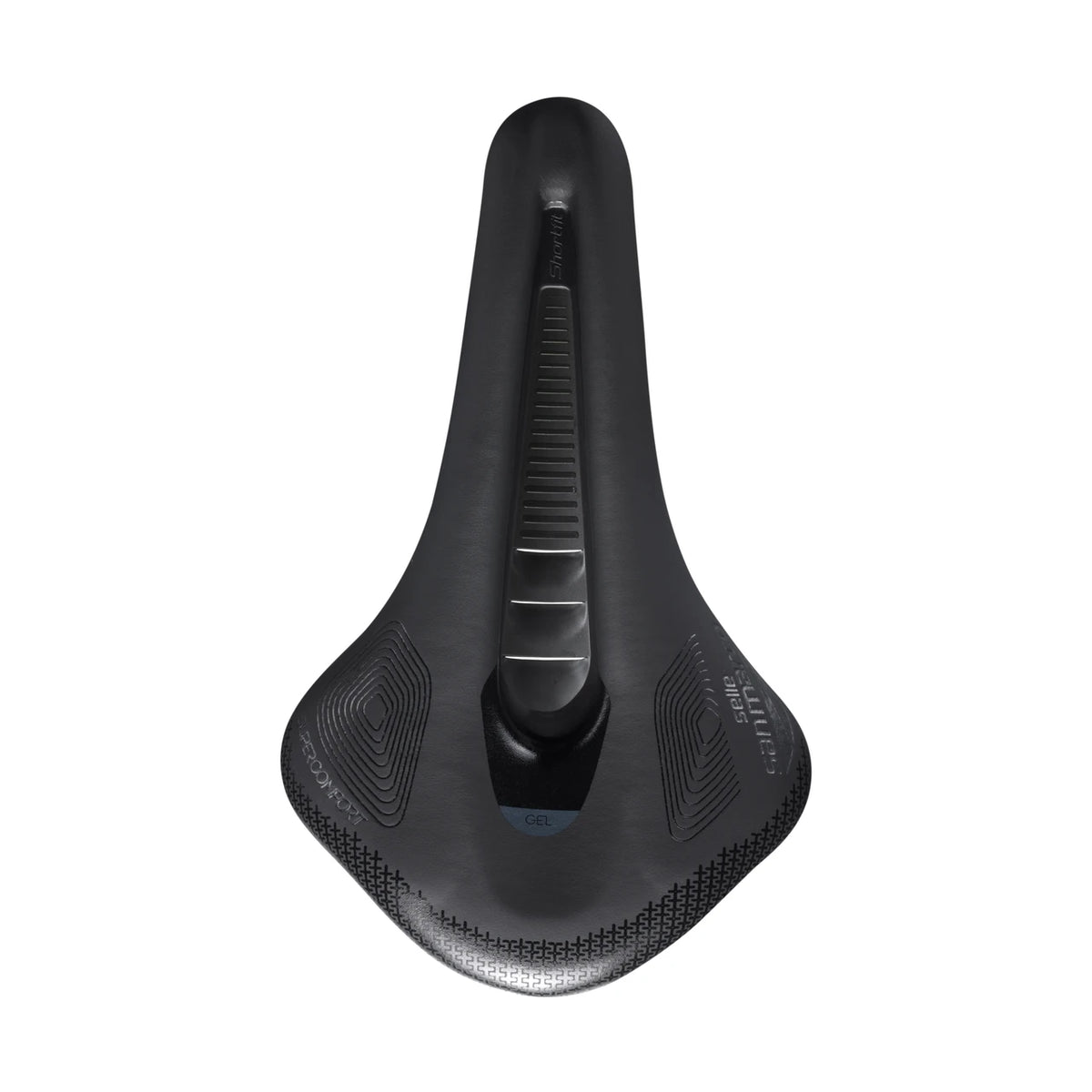 Siodełko SAN MARCO SHORTFIT 2.0 SHIELD SUPERCOMFORT OPEN-FIT RACING L3, szerokość 155 mm, pręty ze stali Xsilite, czarne