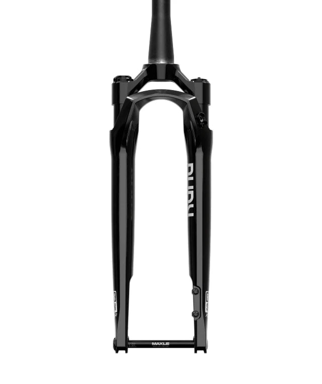 Juoda ROCKSHOX RUDY ULTIMATE RACE DAY 2 700c 12x100mm šakė, 45mm poslinkis