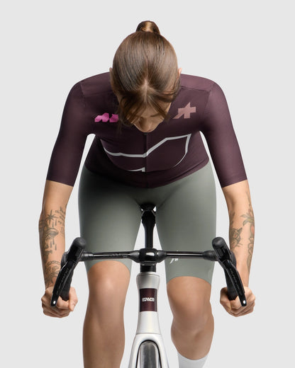 Maillot ASSOS DYORA R S11 We are the A Mangas Cortas Mujer Burdeos
