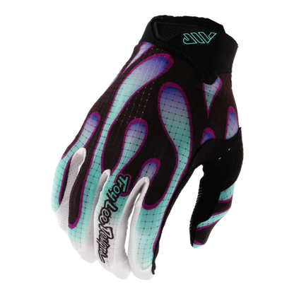 Handschuhe TROY LEE DESIGNS AIR OVERSPRAY Schwarz/Real Teal