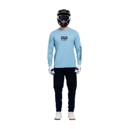 Shirt TROY LEE DESIGNS RUCKUS RIDE WAVES Lange Mouwen Blauw