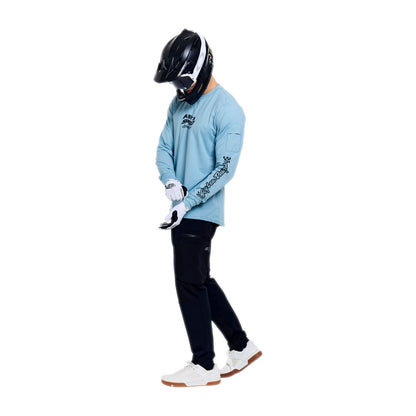 Shirt TROY LEE DESIGNS RUCKUS RIDE WAVES Lange Mouwen Blauw