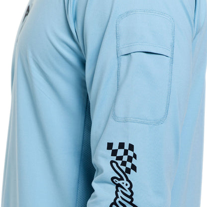 Shirt TROY LEE DESIGNS RUCKUS RIDE WAVES Lange Mouwen Blauw