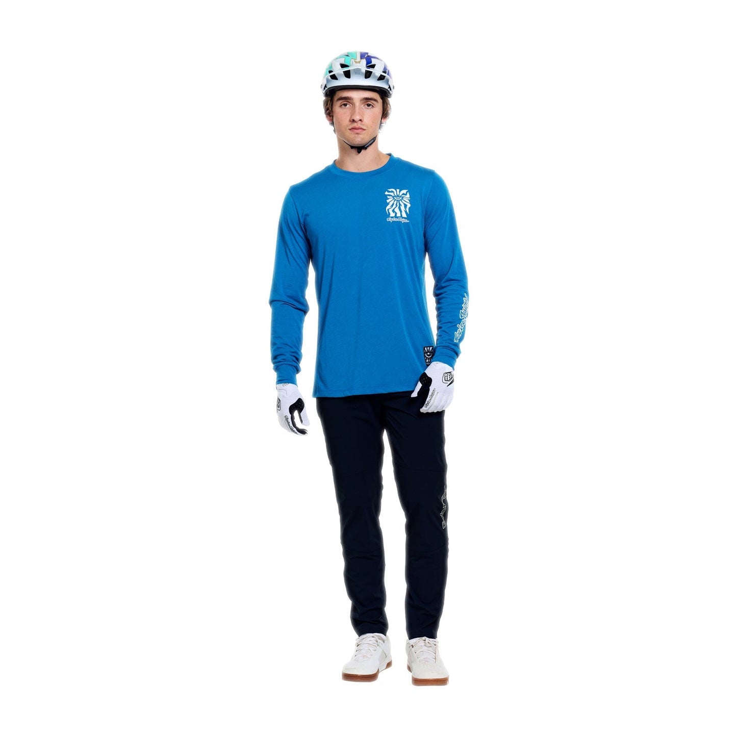 TROY LEE DESIGNS SKYLINE RIDE ONE EYE AERO Jersey Långärmad Blå