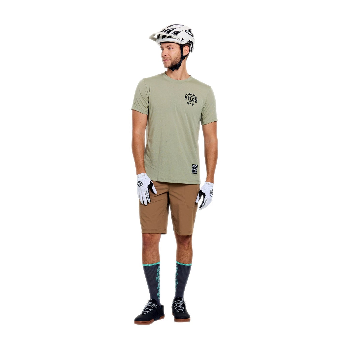 Maillot TROY LEE DESIGNS SKYLINE RIDE STAMPS Manches Courtes Sage