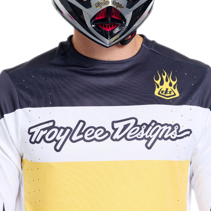 TROY LEE DESIGNS SPRINT PRO YO MOTO -paita pitkillä hihoilla musta/keltainen