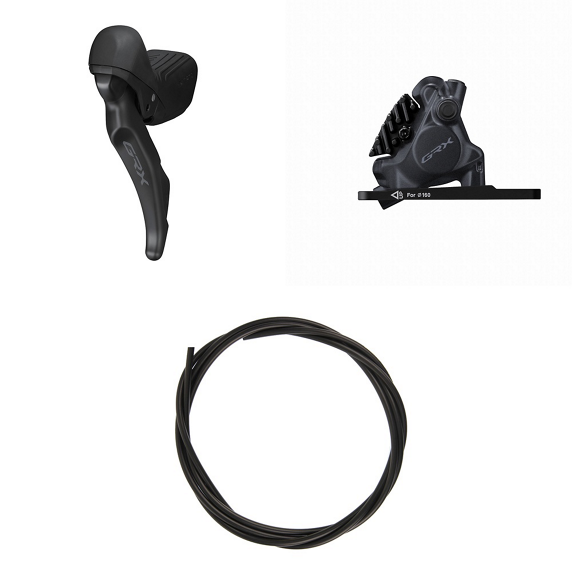 Maneta izquierda y pinza delantera SHIMANO GRX ST-RX610 + BR-RX400 Flat Mount