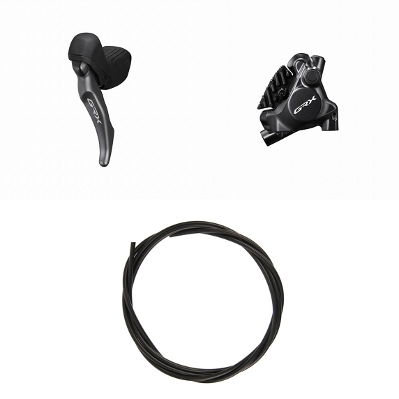 Levá páčka Mono a přední třmen SHIMANO GRX ST-RX820-LA + BR-RX820 Flat Mount