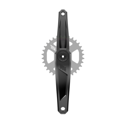Manovelle Title CR1 nere 160 mm, vista frontale (piatto non incluso)